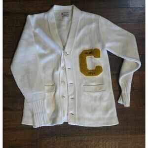 VTG East-Tenn Letterman Cardigan Sweater Golden Girls C Patch Rockabilly
